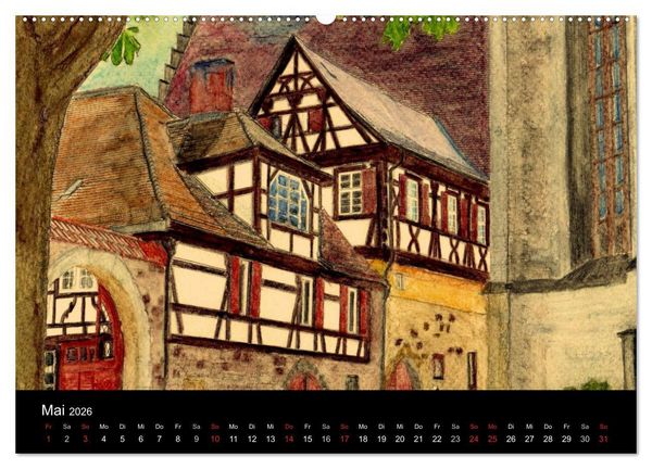 Produktbild: Deutschland in Aquarell (hochwertiger Premium Wandkalender 2026 DIN A2 quer), Kunstdruck in Hochglanz