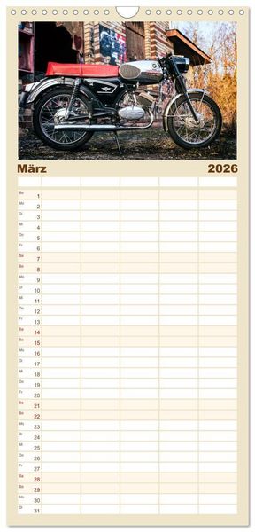 Produktbild: Familienplaner 2026 - Z&uuml;ndapp-Tr&auml;ume mit 5 Spalten (Wandkalender, 21 x 45 cm) CALVENDO