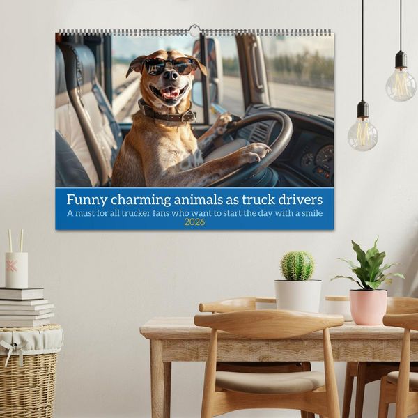 Produktbild: Funny charming animals as truck drivers (Wall Calendar 2026 DIN A2 landscape), CALVENDO 12 Month Wall Calendar