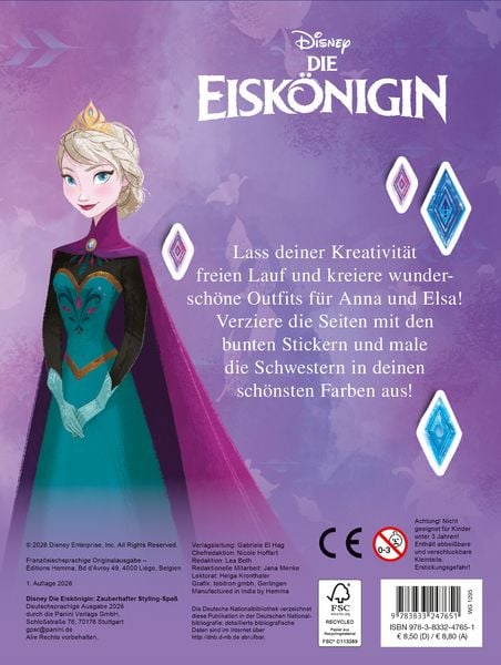Produktbild: Disney Die Eisk&ouml;nigin: Zauberhafter Styling-Spa&szlig;: Stickern, Malen, Stylen