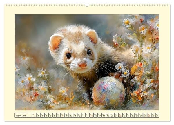 Produktbild: Frettchen. Kleine Wusel im Cottage-Garten (hochwertiger Premium Wandkalender 2027 DIN A2 quer), Kunstdruck in Hochglanz