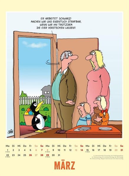 Produktbild: Uli Stein Tierisch gro&szlig;er Kalender 2027: Monatskalender f&uuml;r die Wand im Gro&szlig;format