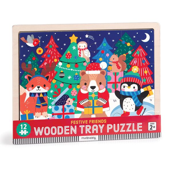 Produktbild: Christmas 12 Piece Wooden Tray Puzzle