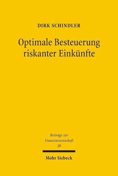 Produktbild: Optimale Besteuerung riskanter Eink&uuml;nfte