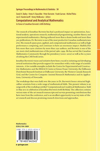 Produktbild: Computational and Analytical Mathematics