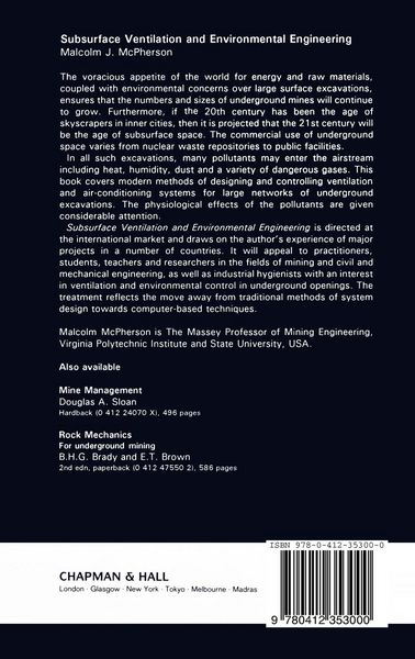Produktbild: Subsurface Ventilation and Environmental Engineering