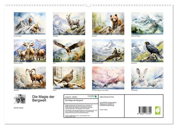 Produktbild: Die Magie der Bergwelt (hochwertiger Premium Wandkalender 2026 DIN A2 quer), Kunstdruck in Hochglanz