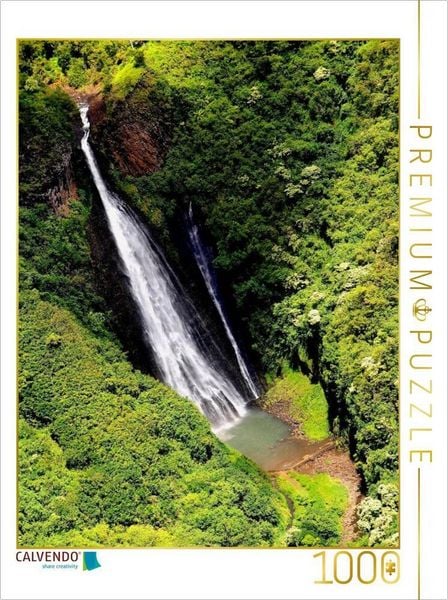 CALVENDO Puzzle Wasserfall 'Jurassic Park' | 1000 Teile Lege-Größe 64x48cm Foto-Puzzle für glückliche Stunden