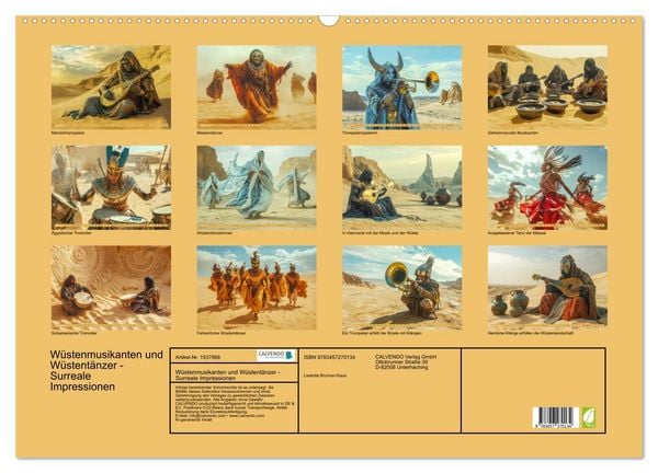Produktbild: W&uuml;stenmusikanten und W&uuml;stent&auml;nzer - Surreale Impressionen (Wandkalender 2026 DIN A2 quer), CALVENDO Monatskalender