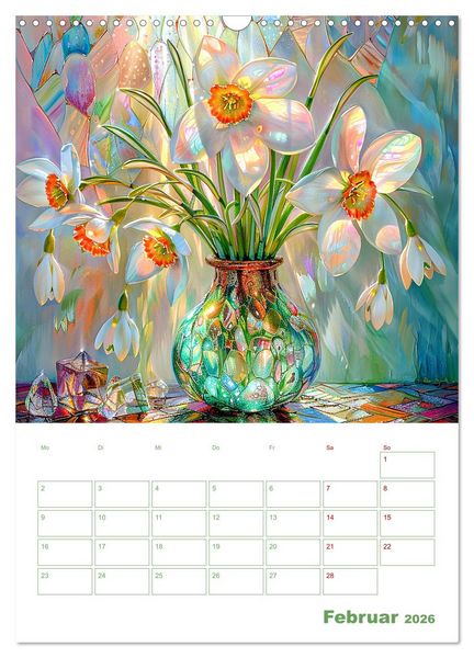 Produktbild: Blumenglanz (Wandkalender 2026 DIN A3 hoch), CALVENDO Monatskalender