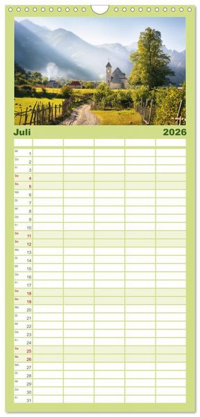 Produktbild: Familienplaner 2026 - Faszinierendes Europa mit 5 Spalten (Wandkalender, 21 x 45 cm) CALVENDO