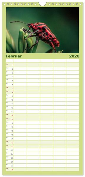 Produktbild: Familienplaner 2026 - Makrowelten Tierreich mit 5 Spalten (Wandkalender, 21 x 45 cm) CALVENDO