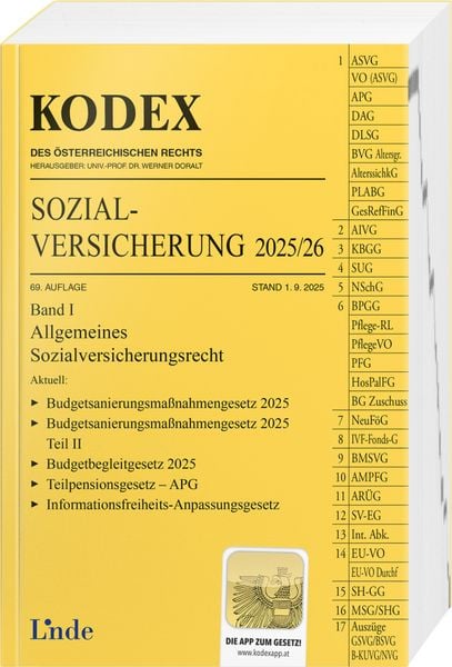 Produktbild: KODEX Sozialversicherung 2025/26, Band I