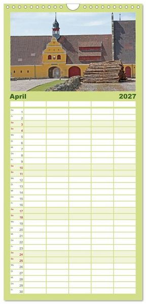 Produktbild: Familienplaner 2027 - Schl&ouml;sser in D&auml;nemark mit 5 Spalten (Wandkalender, 21 x 45 cm) CALVENDO