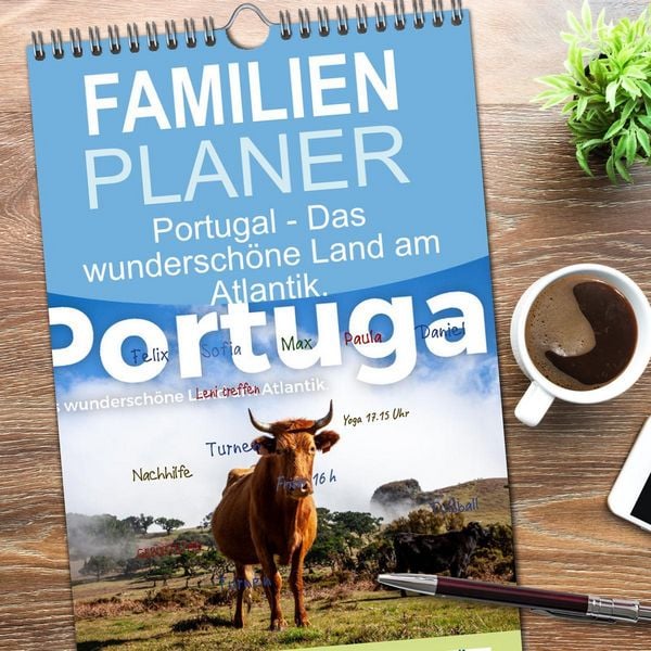 Produktbild: Familienplaner 2026 - Portugal - Das wundersch&ouml;ne Land am Atlantik. mit 5 Spalten (Wandkalender, 21 x 45 cm) CALVENDO