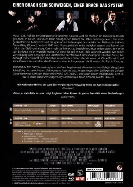 Produktbild: Murder in the First - Lebenslang in Alcatraz - Special Edition Mediabook (+ DVD) (+ Booklet) (Filmjuwelen)
