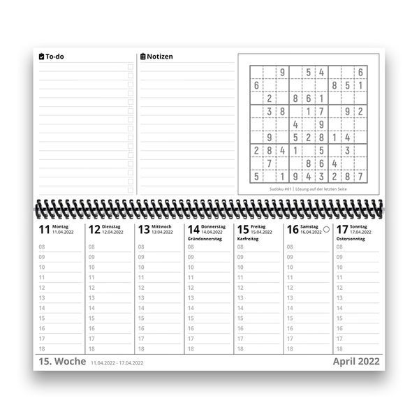 Produktbild: Tischkalender- Planer 2022 &bdquo;Sudoku&ldquo; Buntkalender&reg; Orange