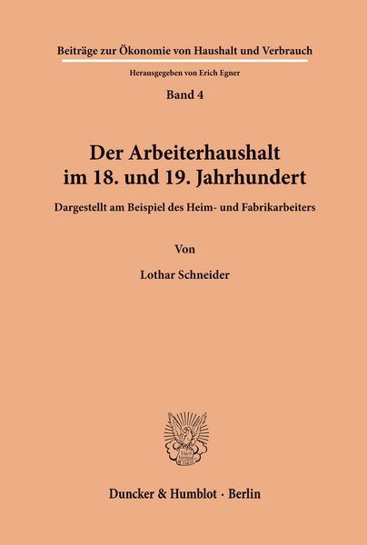 Produktbild: Der Arbeiterhaushalt im 18. und 19. Jahrhundert.