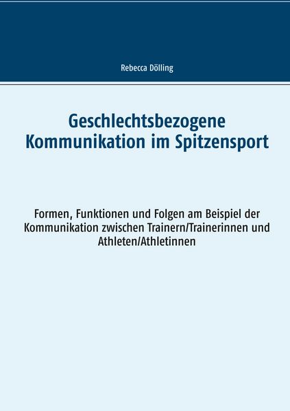 Produktbild: Geschlechtsbezogene Kommunikation im Spitzensport