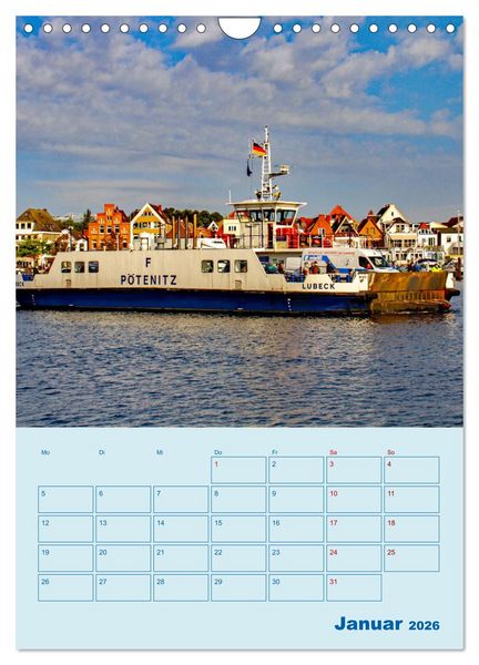Produktbild: Priwall bei Travem&uuml;nde &ndash; Terminplaner (Wandkalender 2026 DIN A4 hoch), CALVENDO Monatskalender