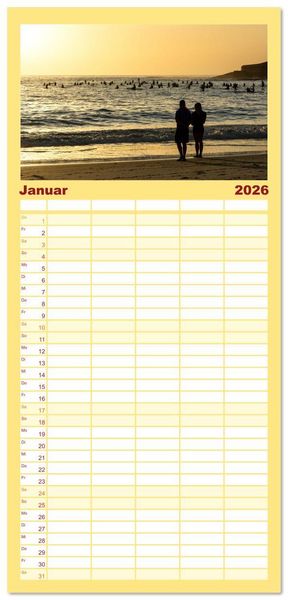 Produktbild: Familienplaner 2026 - An Rio's Str&auml;nden mit 5 Spalten (Wandkalender, 21 x 45 cm) CALVENDO