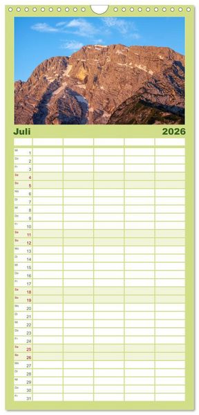 Produktbild: Familienplaner 2026 - Herzliche Gr&uuml;&szlig;e aus Kuchl mit 5 Spalten (Wandkalender, 21 x 45 cm) CALVENDO