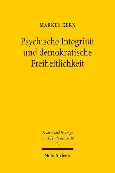 Produktbild: Psychische Integrit&auml;t und demokratische Freiheitlichkeit