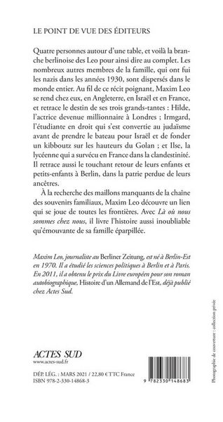 Produktbild: L&agrave; o&ugrave; nous sommes chez nous : l'histoire de ma famille &eacute;parpill&eacute;e