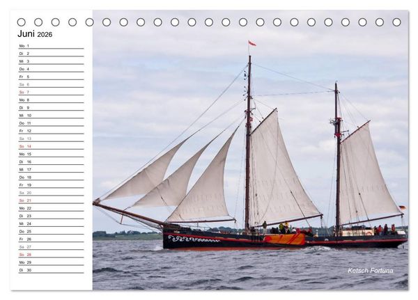 Produktbild: Traditionsschiffe auf der Ostsee (Tischkalender 2026 DIN A5 quer), CALVENDO Monatskalender