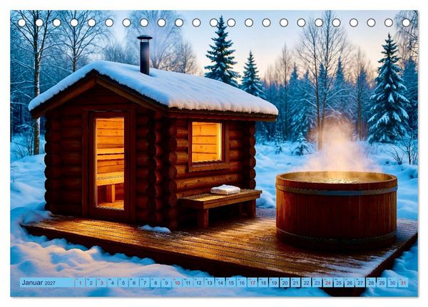 Produktbild: Saunalandschaften (Tischkalender 2027 DIN A5 quer), CALVENDO Monatskalender