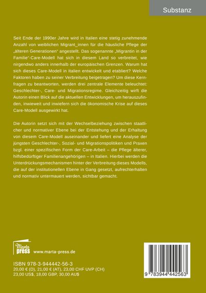 Produktbild: Migrantinnen in der Krise des Care-Modells am Beispiel Italiens