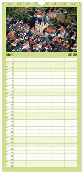 Produktbild: Familienplaner 2026 - Oberfranken aus der Vogelperspektive mit 5 Spalten (Wandkalender, 21 x 45 cm) CALVENDO