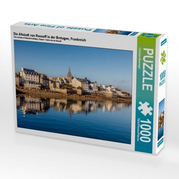 CALVENDO Puzzle Die Altstadt von Roscoff in der Bretagne, Frankreich | 1000 Teile Lege-Größe 64x48cm Foto-Puzzle für glückliche Stunden