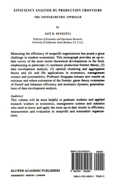 Produktbild: Efficiency Analysis by Production Frontiers
