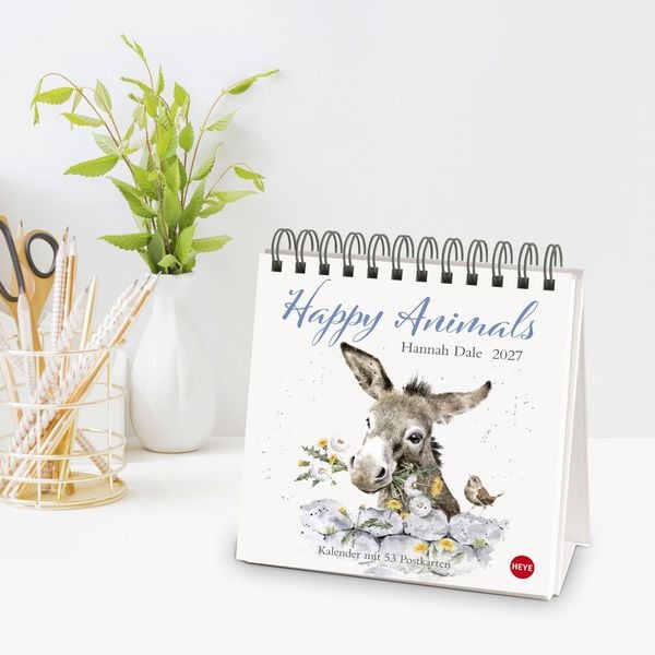 Produktbild: Hannah Dale: Happy Animals Premium-Postkartenkalender 2027