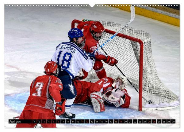Produktbild: Mit vollem Einsatz - Eishockey (Wandkalender 2026 DIN A2 quer), CALVENDO Monatskalender