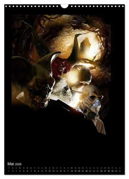 Produktbild: Halloween Optische Illusionen - Kalender 2026 (Wandkalender 2026 DIN A3 hoch), CALVENDO Monatskalender