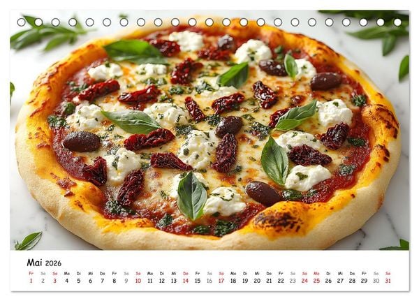 Produktbild: Pizza geht immer - Zu jeder Jahreszeit (Tischkalender 2026 DIN A5 quer), CALVENDO Monatskalender