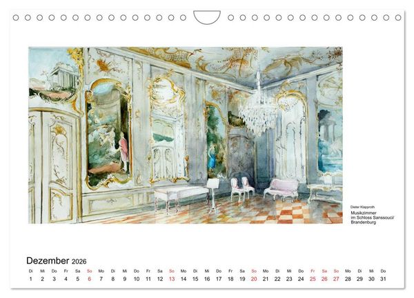 Produktbild: Pinselspuren einer Deutschlandreise - 12 Aquarelle von Dieter Klapproth (Wandkalender 2026 DIN A4 quer), CALVENDO Monatskalender