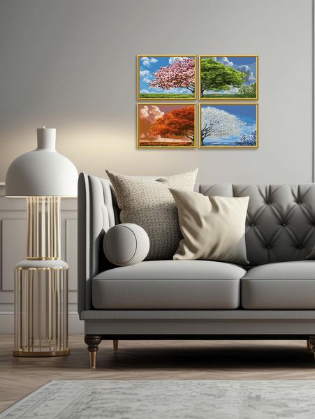 Schipper 609340902 - Malen nach Zahlen, Vier Jahreszeiten, Quattro je 18x24cm
