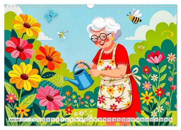 Produktbild: Oma rockt den Ruhestand - Lustiger Frauenkalender mit Humor (Wandkalender 2027 DIN A3 quer), CALVENDO Monatskalender