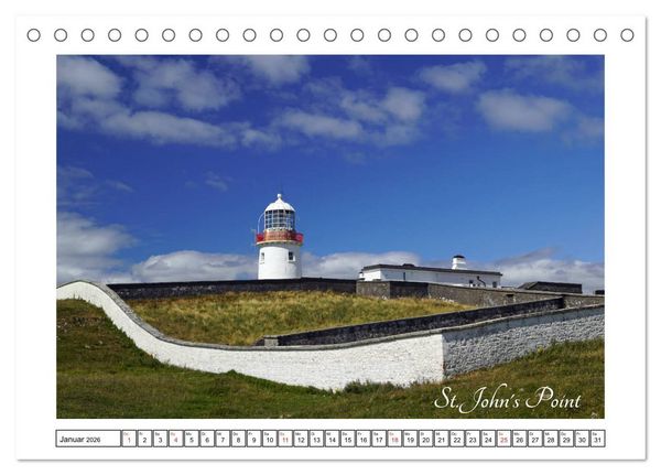 Produktbild: Irische Leuchtt&uuml;rme - Leuchtfeuer entlang Irlands wilder K&uuml;ste (Tischkalender 2026 DIN A5 quer), CALVENDO Monatskalender