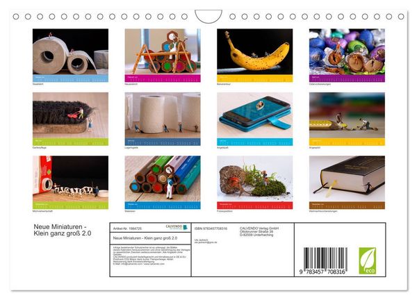 Produktbild: Neue Miniaturen - Klein ganz gro&szlig; 2.0 (Wandkalender 2026 DIN A4 quer), CALVENDO Monatskalender