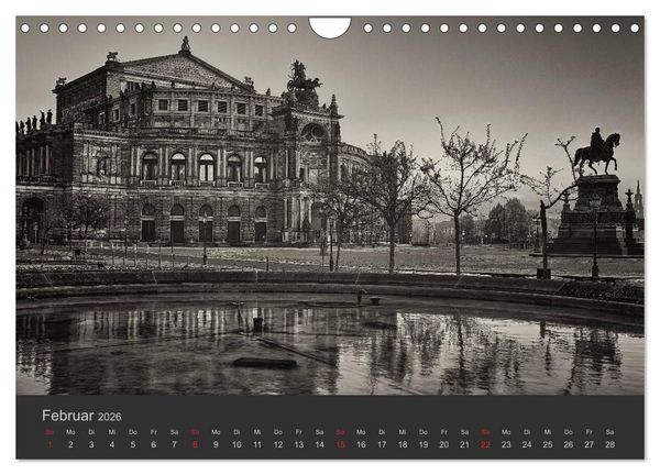 Produktbild: Dresden Schwarz Weiss 2026 (Wandkalender 2026 DIN A4 quer), CALVENDO Monatskalender