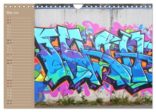 Produktbild: Graffiti im Blick &ndash; Das Jahr in Farben (Wandkalender 2026 DIN A4 quer), CALVENDO Monatskalender