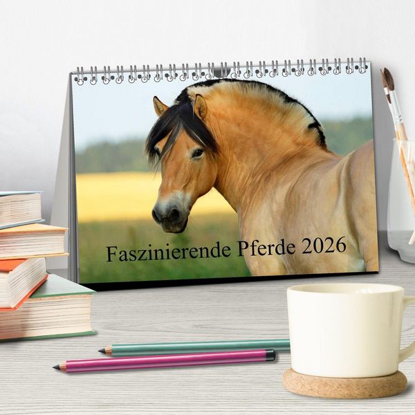 Produktbild: Faszinierende Pferde 2026 (Tischkalender 2026 DIN A5 quer), CALVENDO Monatskalender