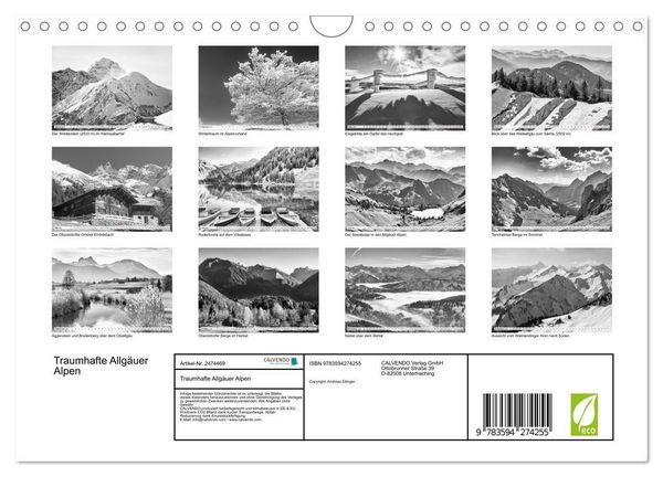 Produktbild: Traumhafte Allg&auml;uer Alpen (Wandkalender 2027 DIN A4 quer), CALVENDO Monatskalender