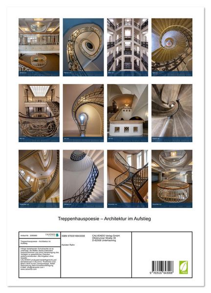 Produktbild: Treppenhauspoesie &ndash; Architektur im Aufstieg (hochwertiger Premium Wandkalender 2026 DIN A2 hoch), Kunstdruck in Hochglanz