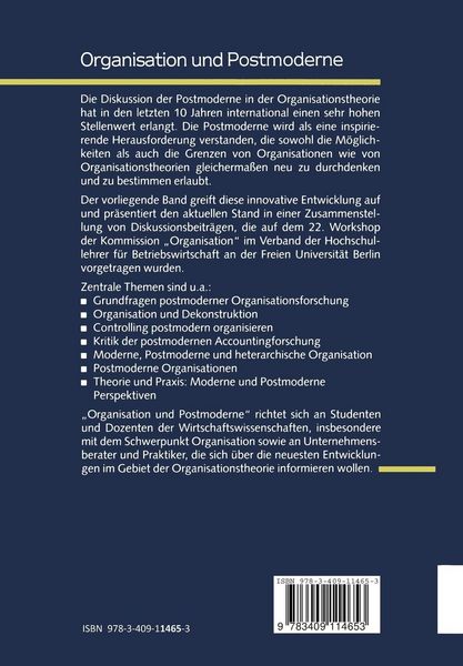 Produktbild: Organisation und Postmoderne