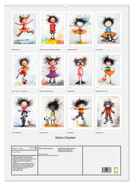 Produktbild: Kleine Chaoten (Wandkalender 2026 DIN A2 hoch), CALVENDO Monatskalender